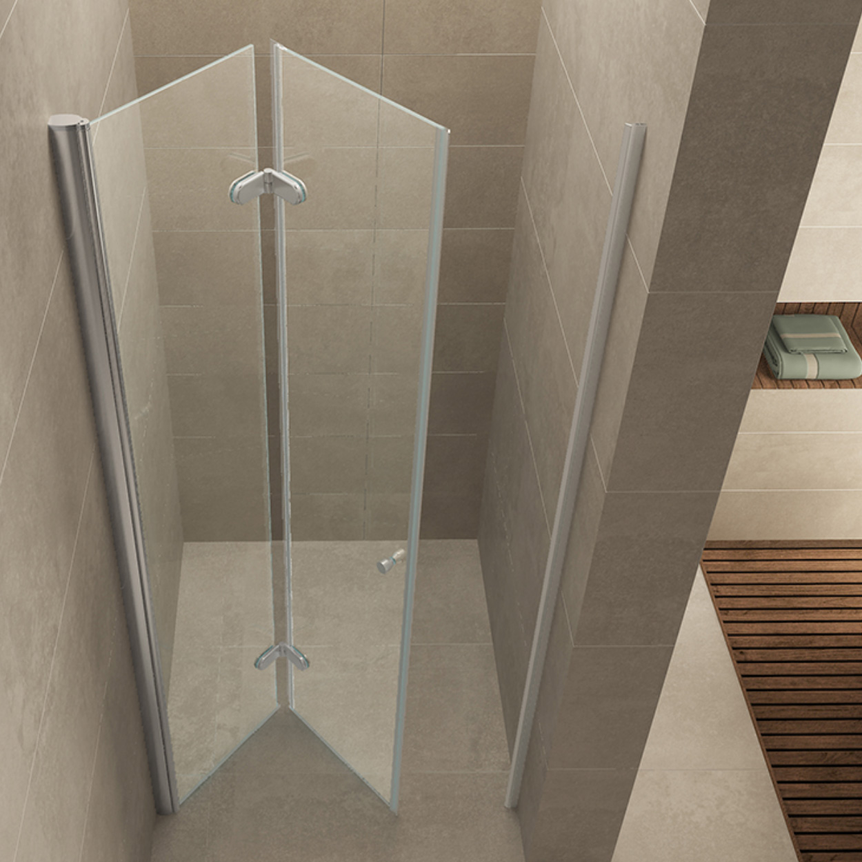 Wiesbaden Maki Vouwbare Nisdeur 8mm Nano Helder Glas/Chroom